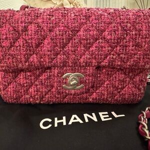 Chanel Mini Tweed Rectangular Flap Bag Rose
